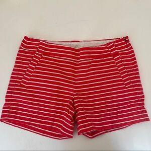 J Crew Stretch Red and White Striped Women's Shorts